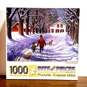 Bits and Pieces Puzzle 1000 Pieces Jigsaw A Time To Share Winter Playtime Kids